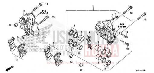 ETRIER DE FREIN AVANT CBR600RRD de 2013
